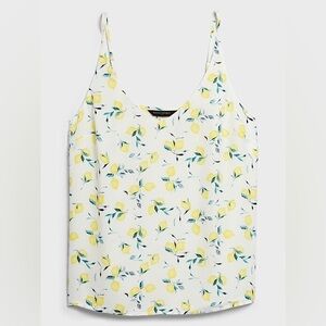 Banana Republic | Off White Lemon Print V-Neck Classic Camisole | Size Small